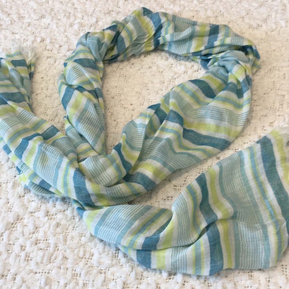 Scarf / Wrap Long Gauzy Multi-color Stripe